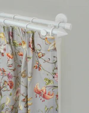 GARESA Gardinenstange "WHITE" Ø 20 mm 2 läufig-läufig Wunschmaßlänge Vorhanggarnitur, verlängerbar, Wandmontage, Endknopf Spitze