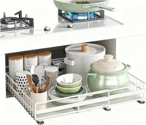 GarveeMore Schubkasteneinsatz Ausziehen Schrank Organisator Küche Aufbewahrung Schublade Regal