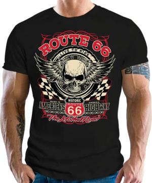 GASOLINE BANDIT® T-Shirt für Motorradfahrer und Biker: Americas Highway Route 66