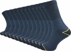 GAWILO Arbeitssocken für Herren mit atmungsaktiver Baumwolle gegen Schweißfüße (12 Paar) Ideal für Sicherheitsschuhe - mit stabilisierendem Rippschaft