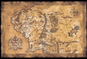 GB eye Poster Herr der Ringe Poster Karte von Mittelerde (Dark) 91,5 x 61