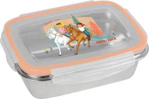 Geda Labels GmbH Lunchbox Bibi & Tina Abenteuer, Edelstahl, (1-tlg), Apricot, 850ml, 4-seitiger Clipverschluss