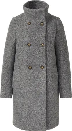 Gefütterter Bouclé-Mantel mit Stehkragen