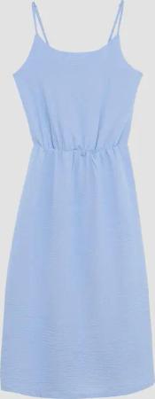 Gefüttertes Crêpe-Kleid mit Spaghettiträgern