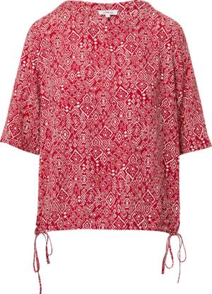 Gemusterte Shirt-Bluse mit verstellbarem Saum