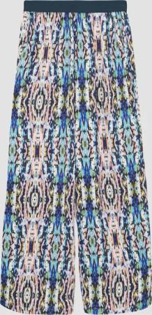 Gemusterte Wide-Leg-Hose aus satinierter Viskose