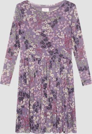 Gemustertes Kleid aus unterlegtem Mesh