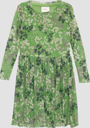 Gemustertes Kleid aus unterlegtem Mesh