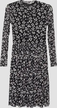 Gemustertes Kleid aus unterlegtem Mesh