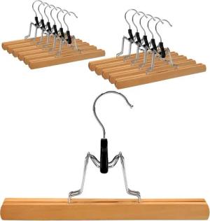 Generisch Kleiderbügel 12x Hosenspanner aus Holz 24,5 × 16 cm rutschfest, platzsparend, (12-tlg)