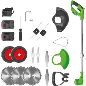 Genius Akku-Rasentrimmer Genius Rotorazer 8 in 1 Akku Rasentrimmer Rasenkantenschneider, (23 tlg), Leicht und kompakt: Gesamtgewicht von 2,75 kg!