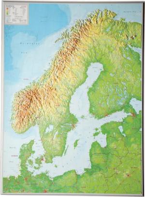Georelief 3D Reliefkarte Skandinavien