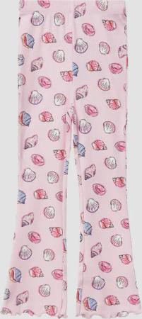 Gerippte Leggings mit Flared Leg und All-over-Print