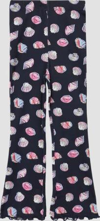 Gerippte Leggings mit Flared Leg und All-over-Print