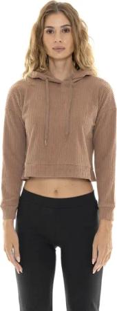 Geripptes Crop-Sweatshirt für Damen mit Kapuze für den Winter „Relaxed“