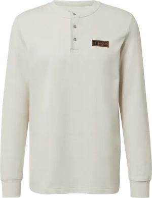 Geripptes Henley-Shirt mit Label-Patch