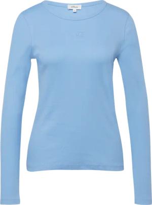 Geripptes Langarmshirt im Slim Fit mit Stickerei