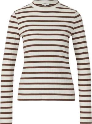 Geripptes Langarmshirt im Slim Fit