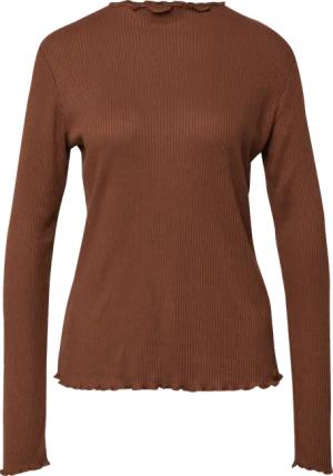 Geripptes Langarmshirt mit gewelltem Saum