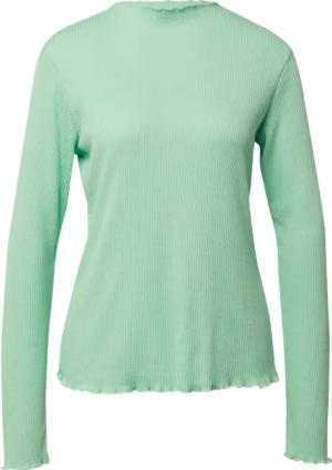 Geripptes Langarmshirt mit gewelltem Saum