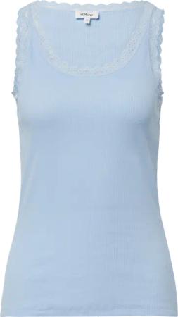 Geripptes Slim-Fit-Tanktop mit Spitze