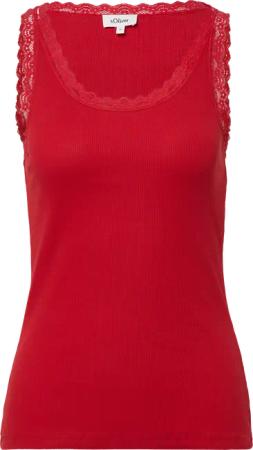 Geripptes Slim-Fit-Tanktop mit Spitze