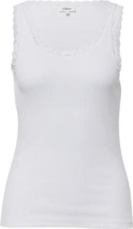 Geripptes Slim-Fit-Tanktop mit Spitze