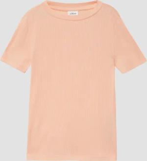 Geripptes T-Shirt aus Viskosemix im Slim Fit