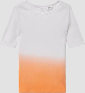 Geripptes T-Shirt mit Cut-out und Farbverlauf