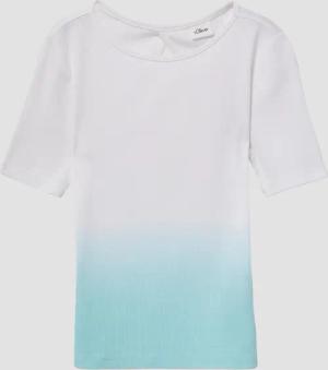 Geripptes T-Shirt mit Cut-out und Farbverlauf