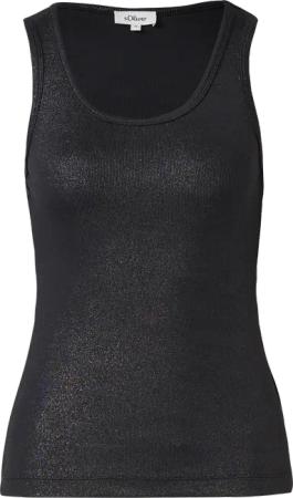 Geripptes Tank-Top mit glitzerndem Coating