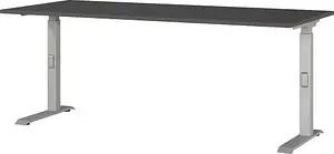 GERMANIA DOWNEY höhenverstellbarer Schreibtisch grafit rechteckig, C-Fuß-Gestell silber 180,0 x 80,0 cm