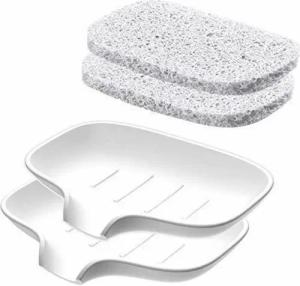 GESMA Seifenablage 4er Set Silikon Seifenhalter: Praktisch und modern., Das Set ist ein Seifenhalter-Set., 2er-Set Silikon-Seifenhalter und Soap Saver Lifts., Effektives Wasserablaufdesign für trockene Seife.