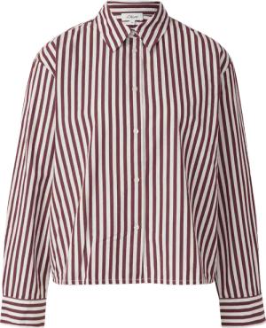 Gestreifte Baumwoll-Bluse mit Smok-Detail