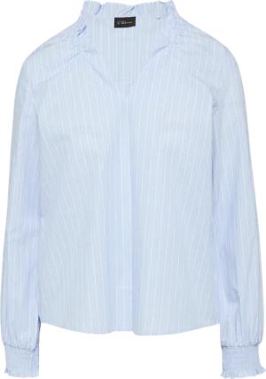 Gestreifte Baumwollbluse mit Smok-Details