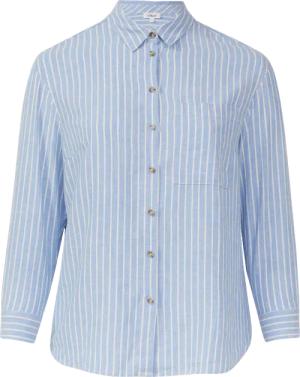 Gestreifte Bluse aus Leinenmix mit überschnittenen Schultern