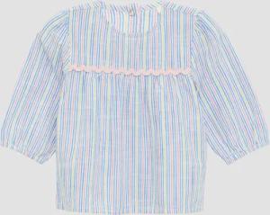 Gestreifte Bluse in Leinenoptik mit Raffung