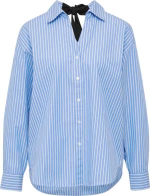 Gestreifte Popeline-Bluse im Relaxed Fit mit Schleifen-Detail