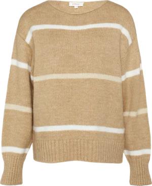 Gestreifter Strickpullover mit Rollkante