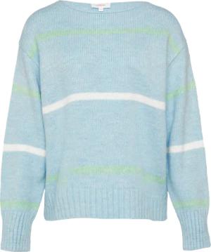 Gestreifter Strickpullover mit Rollkante