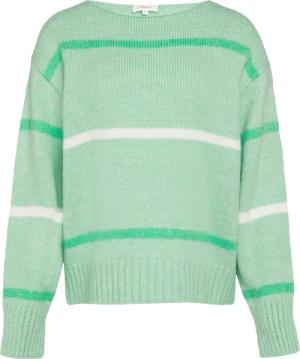 Gestreifter Strickpullover mit Rollkante