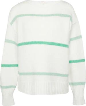 Gestreifter Strickpullover mit Rollkante