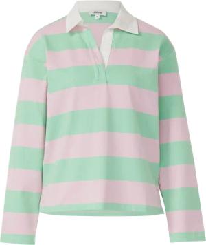 Gestreiftes Baumwoll-Shirt mit Hemdkragen