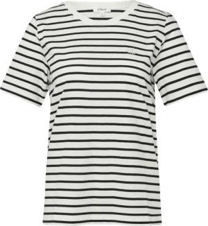 Gestreiftes Jersey-T-Shirt mit Herz-Stickerei