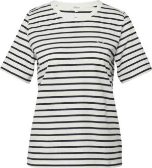 Gestreiftes Jersey-T-Shirt mit Herz-Stickerei