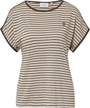 Gestreiftes Jersey-T-Shirt mit überschnittener Schulter