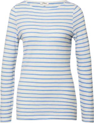 Gestreiftes Langarmshirt aus Flammgarm mit U-Boot-Ausschnitt