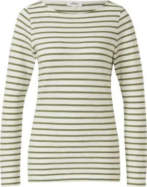 Gestreiftes Langarmshirt aus Flammgarm mit U-Boot-Ausschnitt