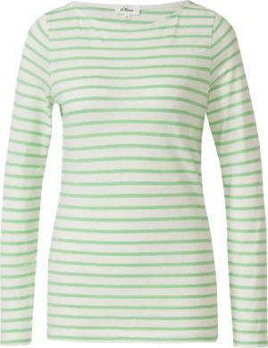 Gestreiftes Langarmshirt aus Flammgarm mit U-Boot-Ausschnitt