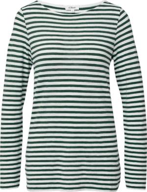 Gestreiftes Langarmshirt aus Flammgarn mit U-Boot-Ausschnitt